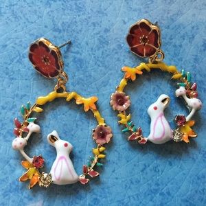 White Rabbit Earrings